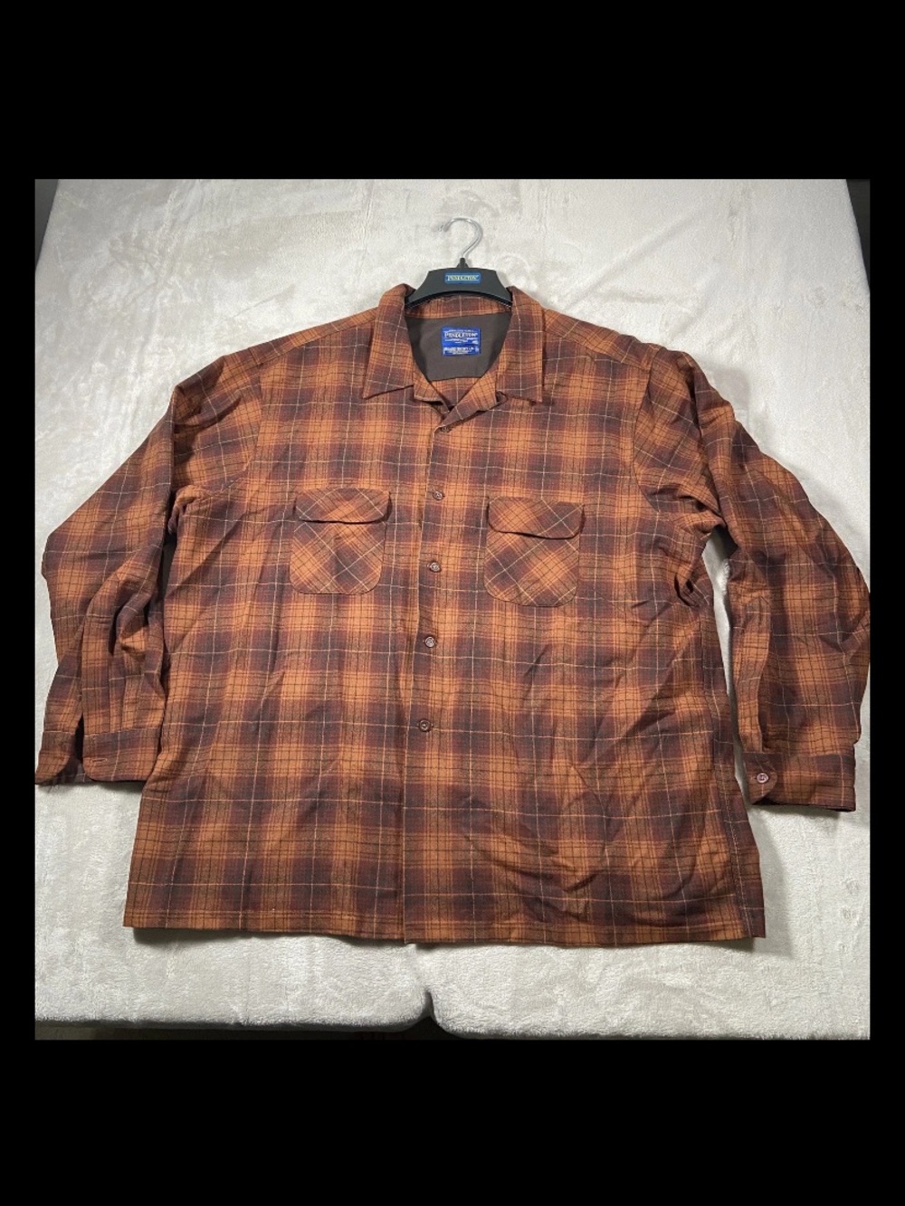 Pendleton Men’s Rust Plaid Button-Up board shirt 3xl brown orange button up
